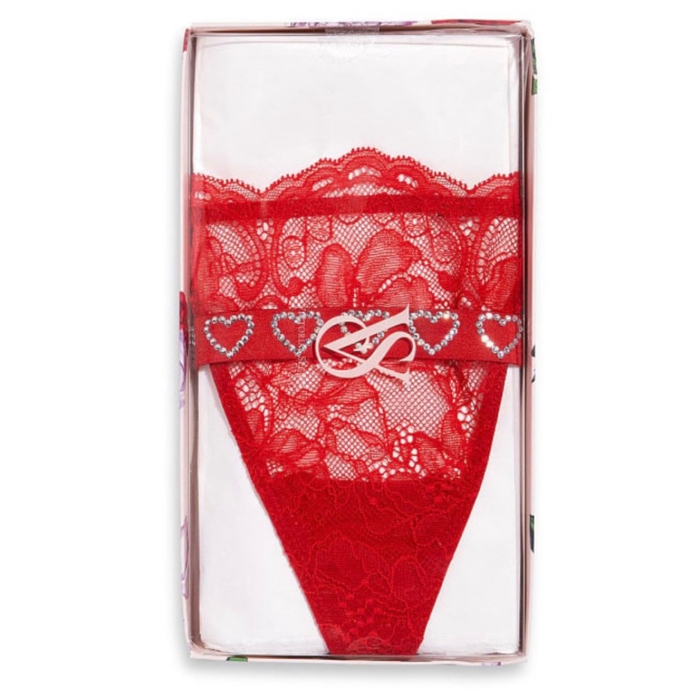 Victoria’s Secret Wild at heart V-string leg Garter with rhinestones.